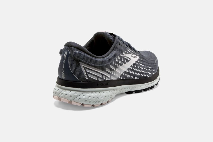 Ghost 13 Road Brooks Running Shoes NZ Womens - Black/Silver - HUWIBG-364